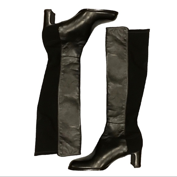 Stuart Weitzman 50/50 Napa Leather & Stretch Boot - Picture 8 of 16